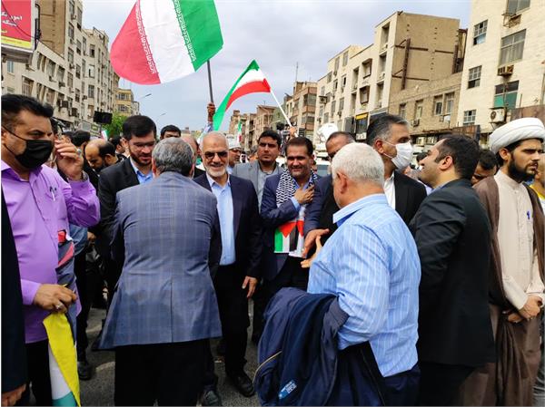 حضور کارکنان شرکت آبفا خوزستان در تجمع عظیم مردمی حمایت از مردم غزه