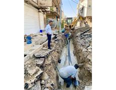 تعویض ۱۲ متر خط فرسوده آزبست با لوله پلی اتیلن در نا...