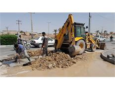 رفع شکستگی خط لوله شبکه توزیع آب آبادان