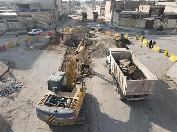 روند اجرایی پروژه فاضلاب اهواز در خیابان معرفت