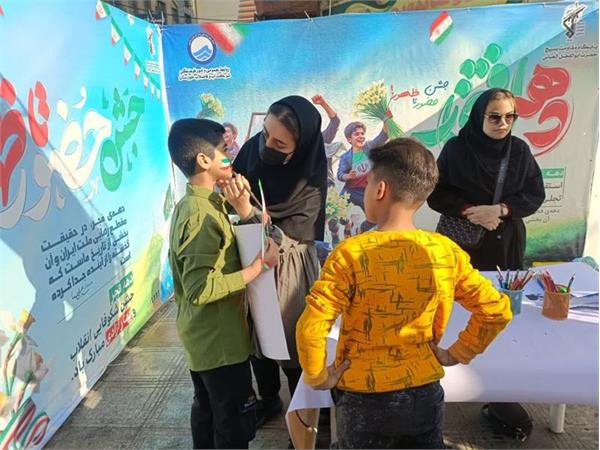 برگزاری غرفه شرکت آب و فاضلاب خوزستان در راستای ترویج مصرف صحیح آب در مسیر راهپیمایی مناسبت ۲۲ بهمن