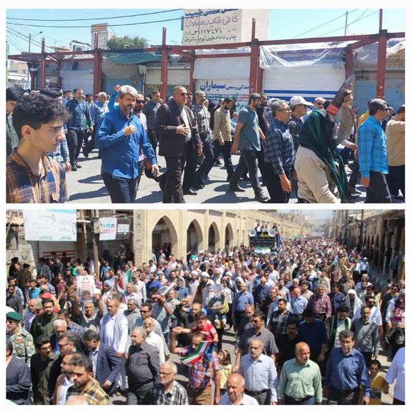 حضور کارکنان شرکت آبفا خوزستان در راهپیمایی روز جهانی قدس