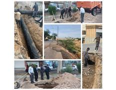 اجرای عملیات خط انحرافی آب‌های سطحی در شوشتر