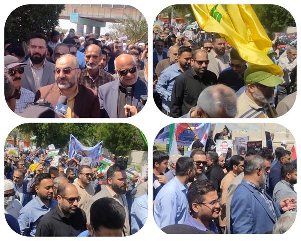 حضور کارکنان شرکت آبفا خوزستان در راهپیمایی روز جهانی قدس