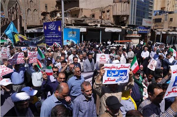 حضور کارکنان شرکت آبفا خوزستان در راهپیمایی روز جهانی قدس