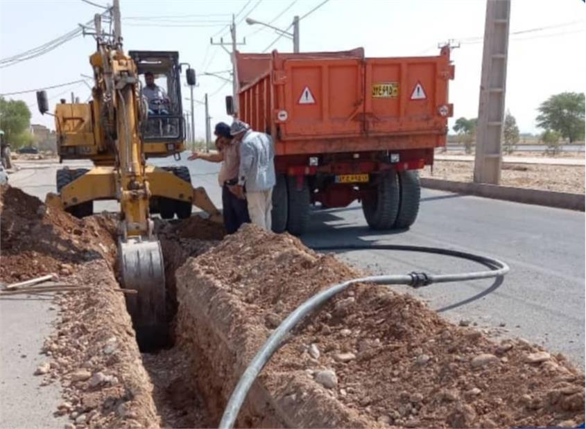 اجرای ۱۰۵ متر توسعه شبکه در منطقه زیباشهر دزفول