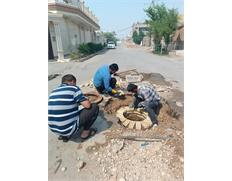 همسطح‌سازی منهول‌های فاضلاب در سوسنگرد