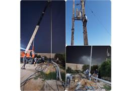 اجرای عملیات نصب الکترو موتور شناور مجتمع آبرسانی بیدبلند بهبهان