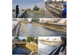 حوضچه های تصفیه خانه آب شرب بهبهان لایروبی شد