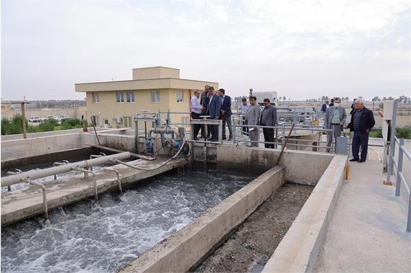 بازدید مدیر عامل پالایشگاه آبادان به همراه دکتر کرمی نژاد مدیر عامل آبفا خوزستان از تصفیه خانه فاضلاب شادگان