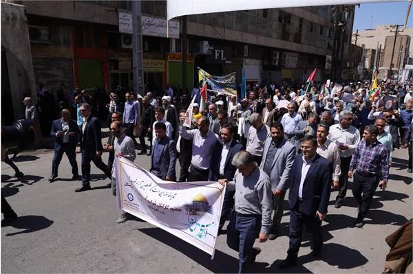 حضور کارکنان شرکت آبفا خوزستان در راهپیمایی روز جهانی قدس